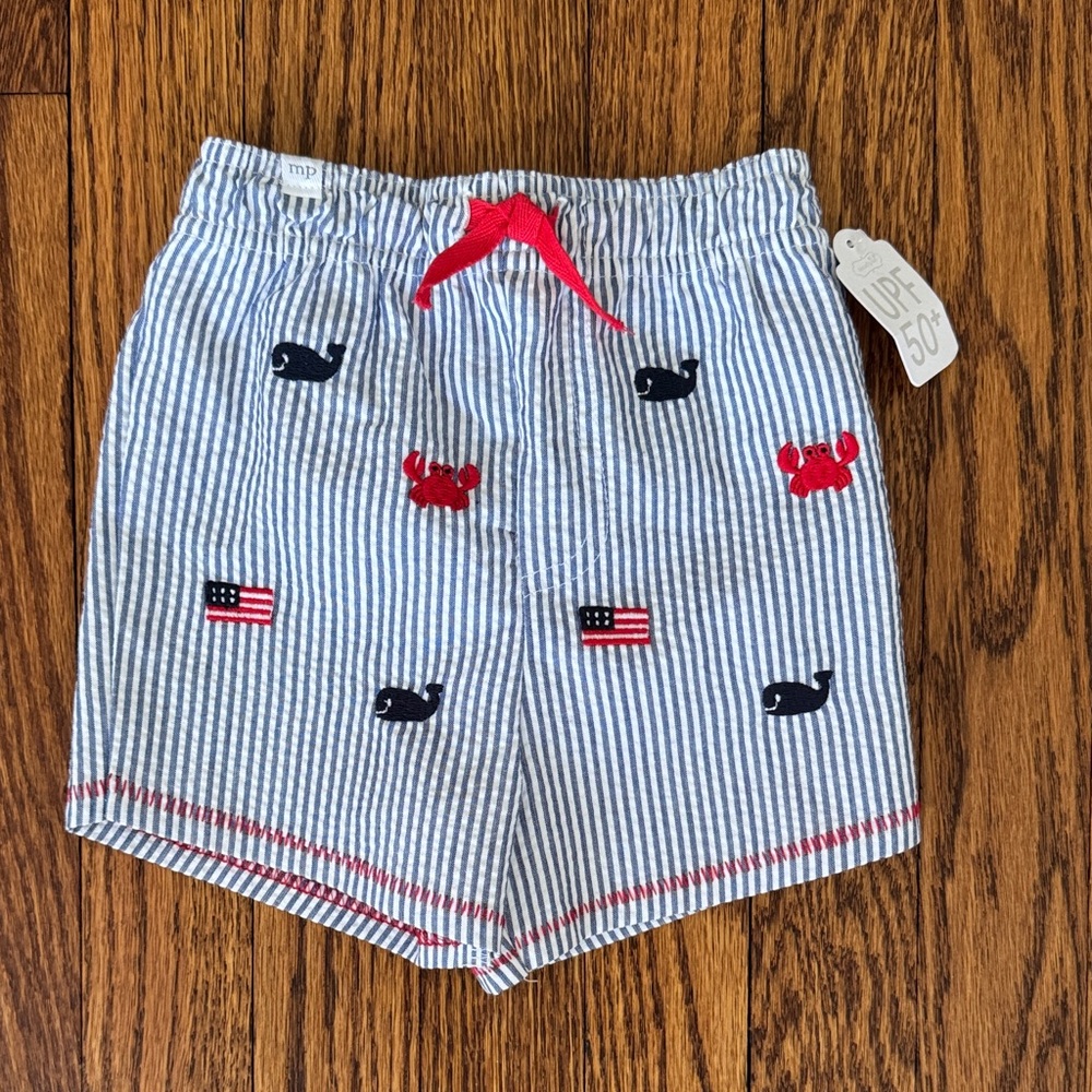 Mud Pie American flag bathing suit/shorts 12-18 month